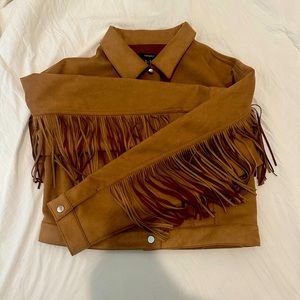 Tan fringe jacket!!! Size Medium!!